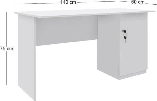 Бюро Moto Дървено Бяло 140x60x75см