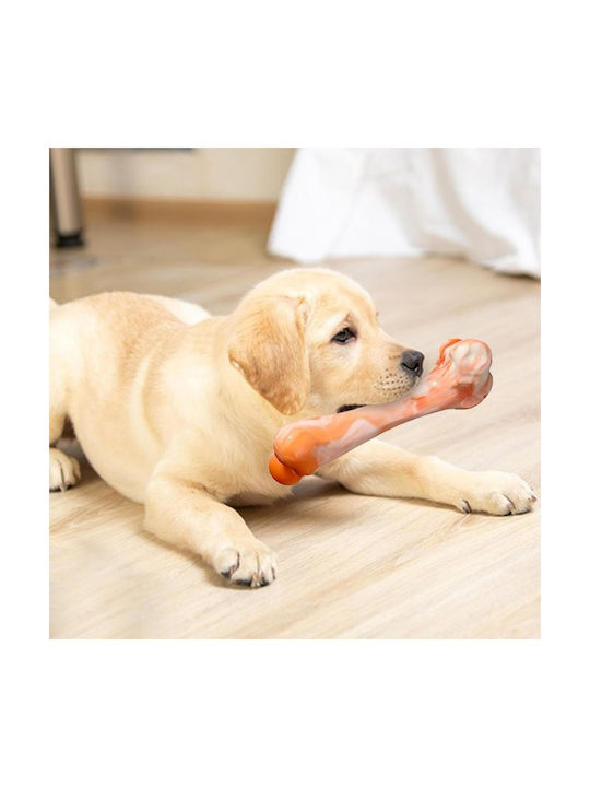 Uncle George Hundespielzeug Knochen Hundemassage aus Gummi Orange 1 Stück