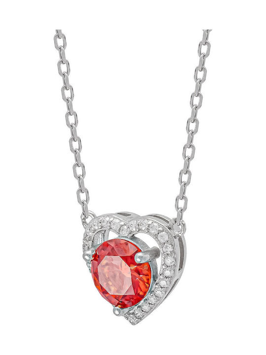 Kiriakos Gofas Necklace With Heart Design In Silver