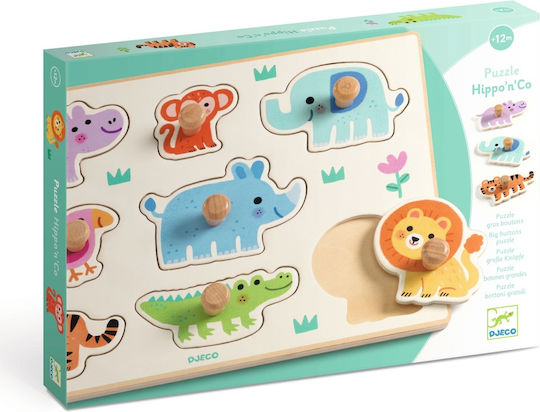 Puzzle Pentru Copii Din Lemn Cu Piese Pegged 8 Bucăți Djeco