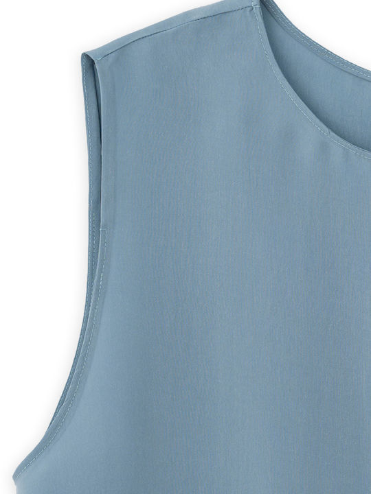 Γυναικείο Crop Top Αμάνικο Dusty Blue