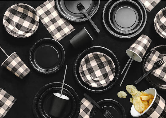 Χαρτοπετσέτες Καρό Μαύρες Bbq Party 20τμχ
