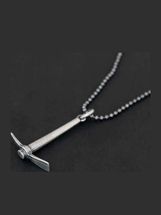 Hängende Charms Männlich Aksina Handgefertigt Silber 925 Kordel Technoleder 50cm