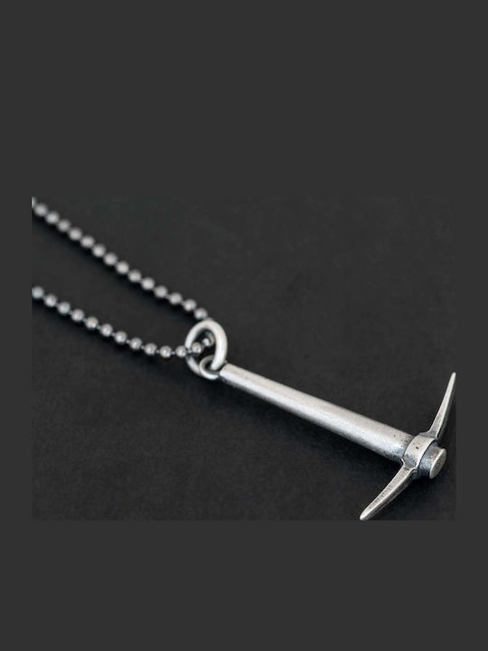 Hängende Charms Männlich Aksina Handgefertigt Silber 925 Kordel Technoleder 50cm
