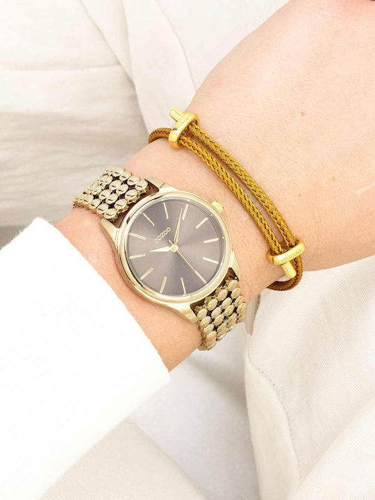 Oozoo Women's Watch 36mm Battery with Gold Metal Bracelet
