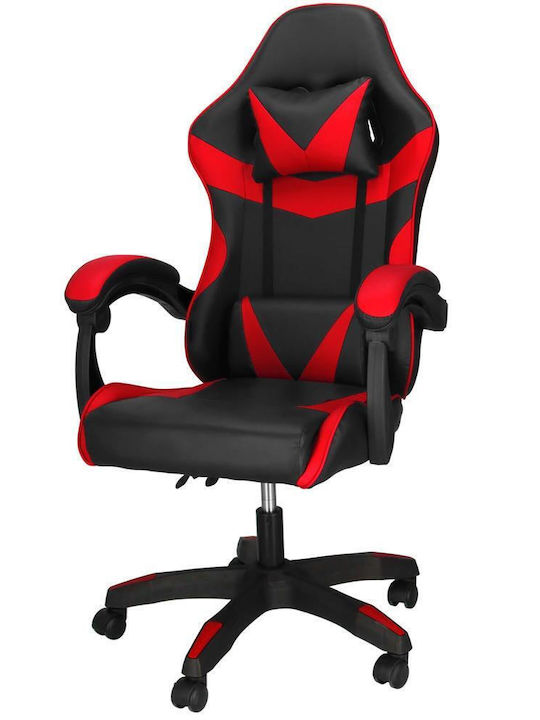 Gaming Chair Artificial Leather with Adjustable Arms Red