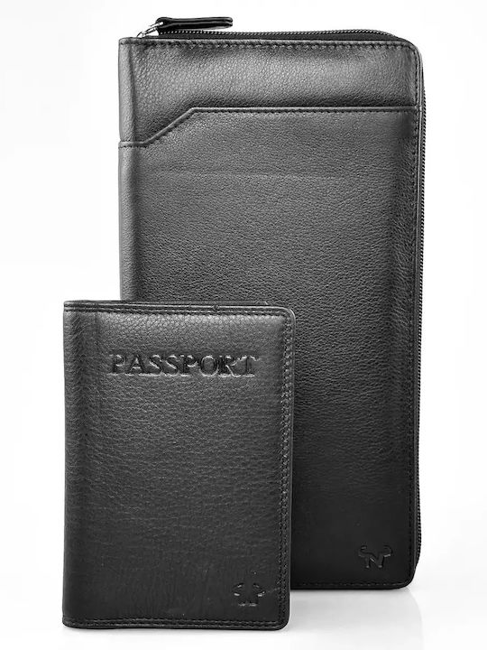 Herrenbrieftasche Leder Schwarz