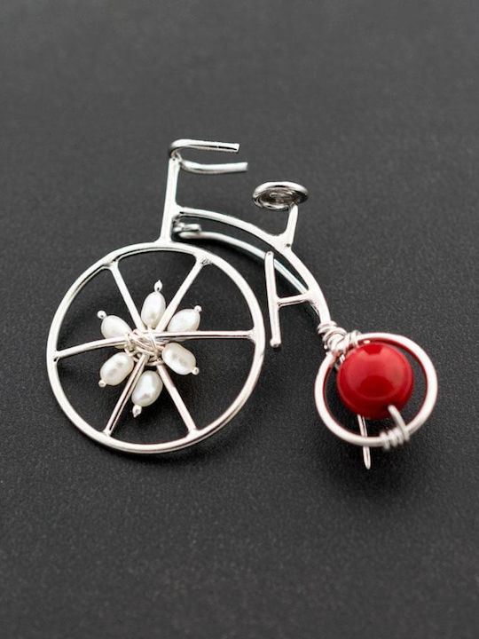 Vintage Bicycle Pin Handmade Silver 925