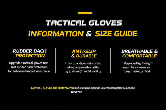 Mănuși Tactice Militare pentru Bărbați Negre – Protecție din Cauciuc Antiderapante Touchscreen Luptă Airsoft Moto Outdoor și Sport