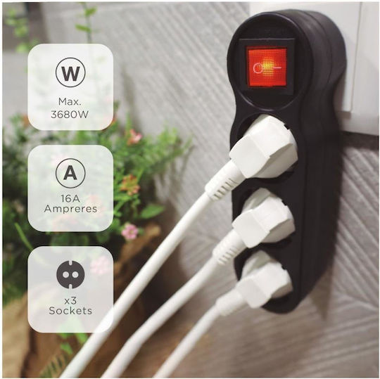 GSC Power Strip 3 Sockets with Switch