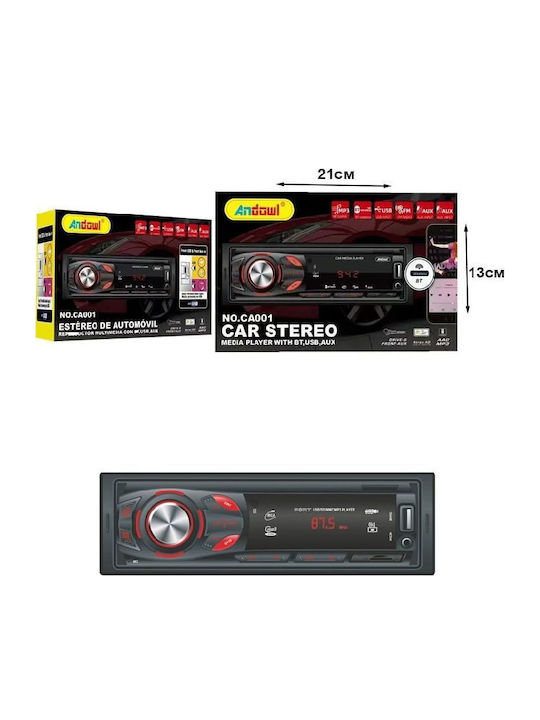 Andowl Car Audio System 1 DIN Bluetooth USB