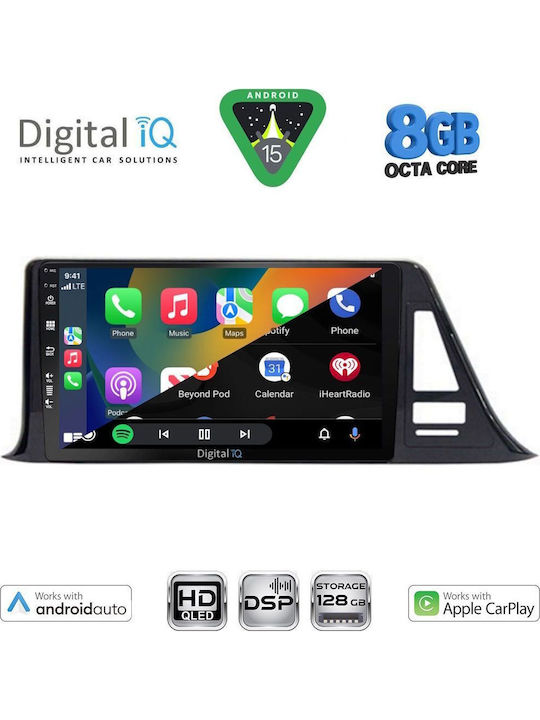 Digital IQ Car Audio System for Toyota C-HR 2017-2023 Bluetooth USB WiFi GPS Apple CarPlay Android Auto with 9" Touch Screen