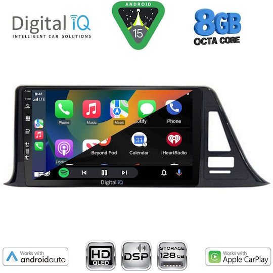 Digital IQ Car Audio System for Toyota C-HR 2017-2023 Bluetooth USB WiFi GPS Apple CarPlay Android Auto with 9" Touch Screen