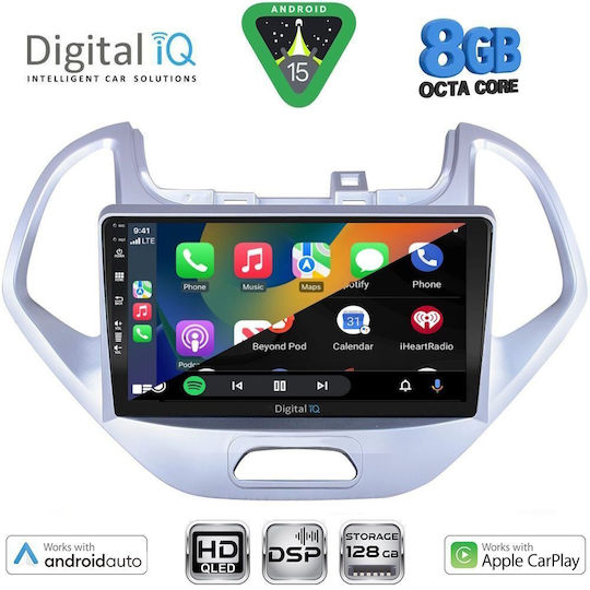 Digital IQ Car Audio System for Ford Ka 2017-2023 (Bluetooth/USB/WiFi/GPS/Apple CarPlay/Android Auto) with 9" Touch Screen