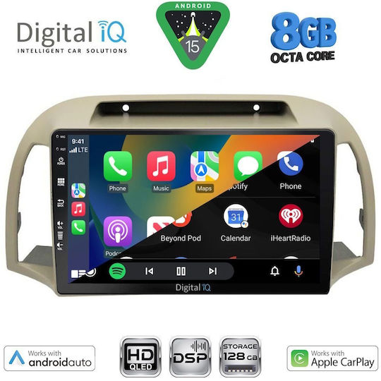 Digital IQ Car Audio System for Nissan Micra 2002-2010 (Bluetooth/USB/WiFi/GPS/Apple CarPlay/Android Auto) with 9" Touch Screen