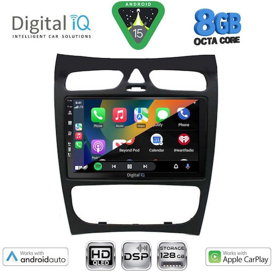 Digital IQ Car Audio System for Mercedes-Benz CLK Class 2000-2004 Bluetooth USB WiFi GPS Apple CarPlay Android Auto with 9" Touch Screen