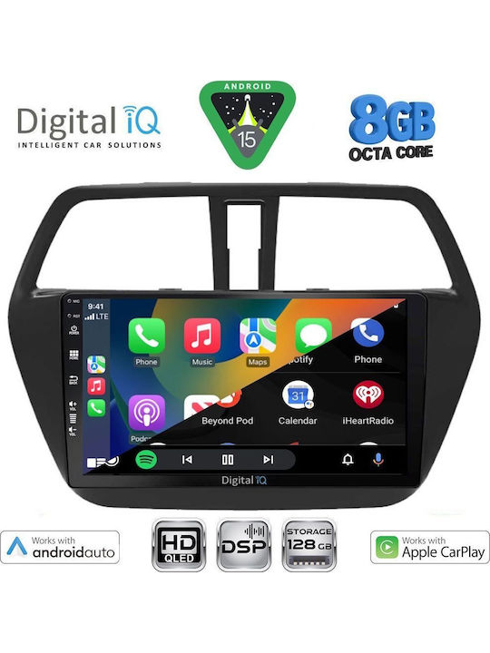 Digital IQ Car Audio System for Suzuki SX4 S-Cross 2014-2021 Bluetooth USB WiFi GPS Apple CarPlay Android Auto with 9" Touch Screen