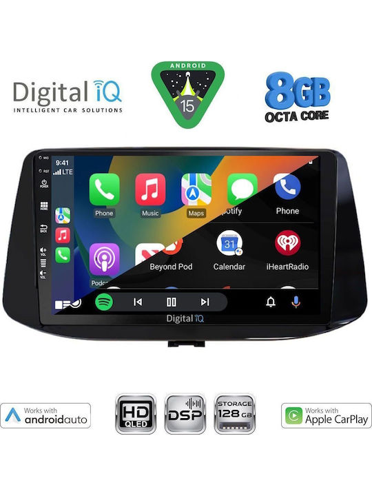 Digital IQ Car Audio System for Hyundai i30 2018 with Touch Screen 9" DIGITAL IQ BXF 7233 CPAA Bluetooth USB Wi-Fi GPS Apple CarPlay Android Auto