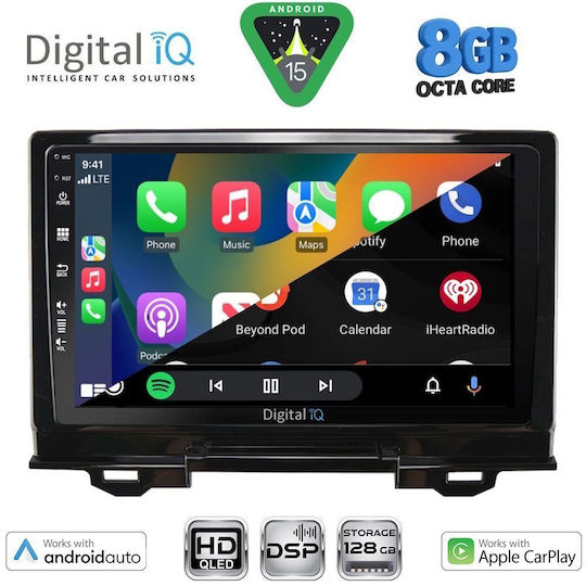 Digital IQ Car Audio System for Honda HR-V 2021+ with Touch Screen 9" Digital IQ BXF 7202_CPAA Bluetooth USB Wi-Fi GPS Apple CarPlay Android Auto