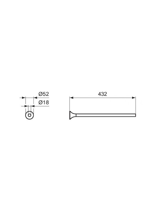 Ideal Standard La Dolce Vita Badezimmerhaken Metallisch Wandhalterung mit Schrauben Silber