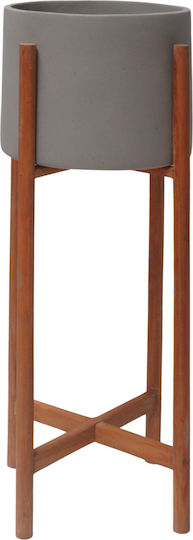 HomeMarkt Rentil Каспо Дървено Сиво Със Стойка 25x65см
