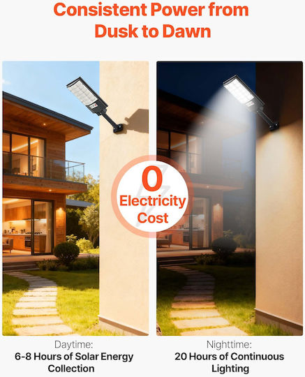 Vevor Solar Street Light 500W 50000lm with Motion Sensor Photocell and Remote Control IP65