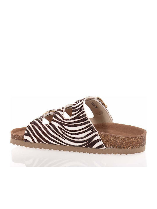 Colors Of California Leather Women's Flat Sandals Tabac Brown
