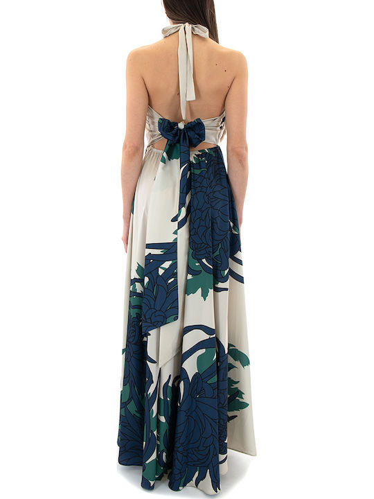 Moutaki Satin Damenkleid Abend Ecru Moutaki Satin Damenkleid Abend Ecru