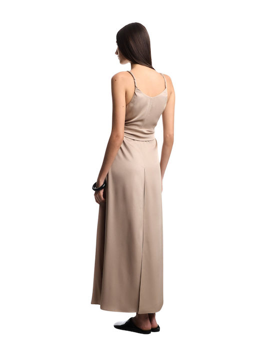 Summer Maxi Dress for Wedding - Christening Beige