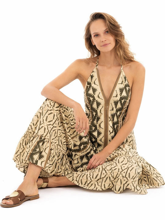 Summer Midi Dress Earth Tones