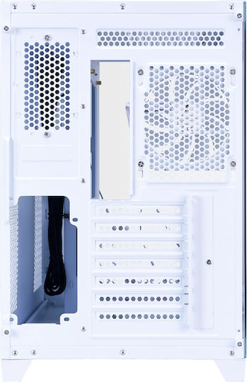 1STPLAYER Megaview MV8 Gaming Midi Tower Κουτί Υπολογιστή με Πλαϊνό Παράθυρο και ARGB Φωτισμό Λευκό