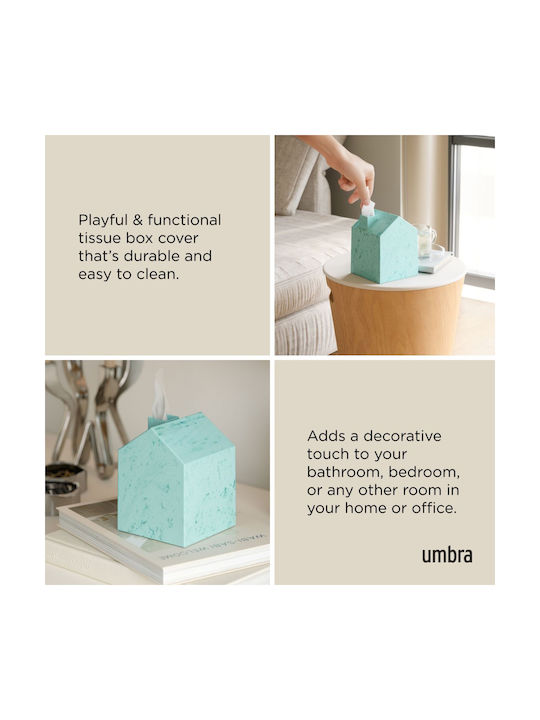 Umbra Suport pentru Șervețele Plastic Albastru 13x13x17cm 023340-1193
