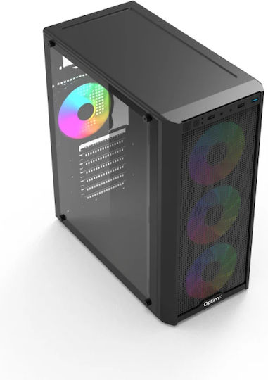 Prime-ATX-4XRGB Gaming Midi Tower Computer Case with ARGB Lighting Black
