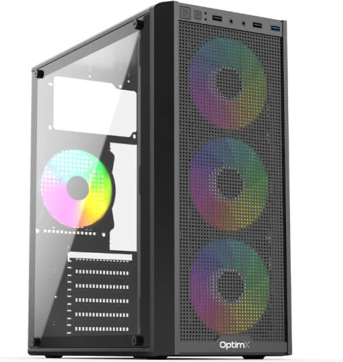 Prime-ATX-4XRGB Gaming Midi Tower Computer Case with ARGB Lighting Black