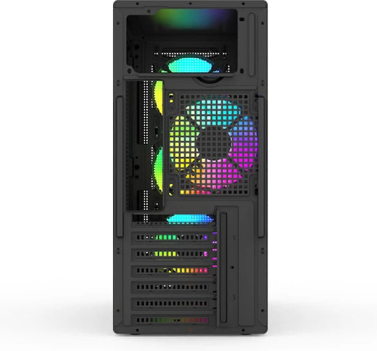 Prime-ATX-4XRGB Gaming Midi Tower Computer Case with ARGB Lighting Black