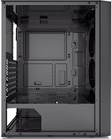 PCCOOLER MA100 Gaming Midi Tower Κουτί Υπολογιστή με ARGB Φωτισμό Μαύρο