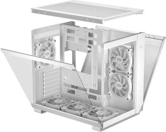 PCCOOLER C3 T500 Gaming Midi Tower Кутия За Компютър Със Страничен Прозорец И ARGB Осветление Бяла