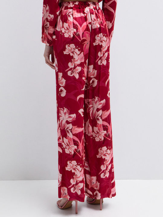 Women's Satin Trousers Floral Floral