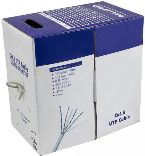 Cat.6 (Gigabit) Καλώδιο Δικτύου Ethernet χωρίς ακροδέκτες 305m Λευκό