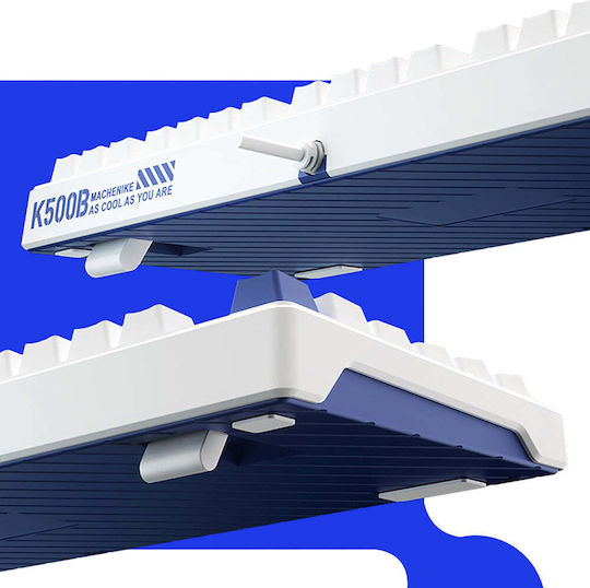 Machenike K500B-B87 Gaming Mechanical Keyboard Tenkeyless with Custom Red Switches and RGB Lighting English US White