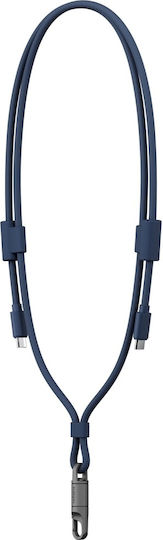 Energea Плетен USB 2.0 Кабел USB-C Мъжки - USB-C 240W Захранване (PD) Син 1.5м