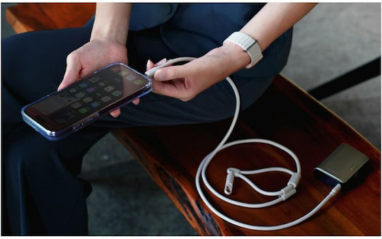 Energea Плетен USB 2.0 Кабел USB-C Мъжки - USB-C 240W Захранване (PD) Син 1.5м