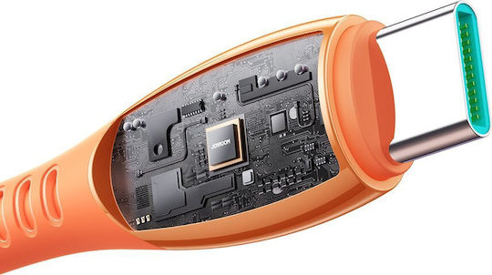 Joyroom S-A59 Cablu USB 2.0 Vibrant USB-C Masculin - USB-C 60W Portocaliu 1.2m