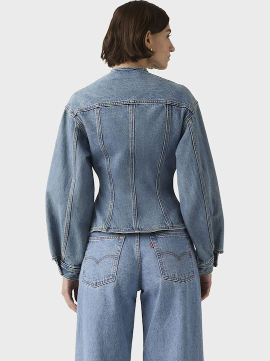 Trucker Women's Jacket for Winter Medium Aged Denim
