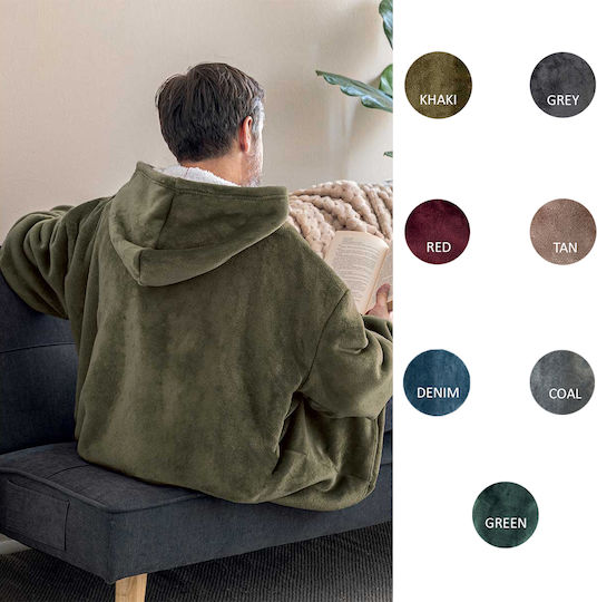 Palamaiki Huhu Decke Fleece mit Ärmeln 90x100cm Khaki