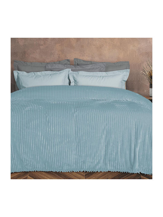 Das Home 1355 Fleece Decke Übergröße 220x240cm Hellblau
