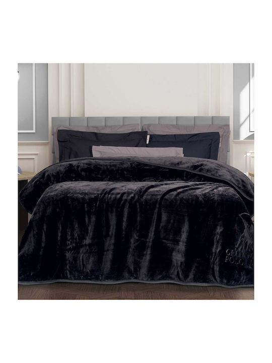 Greenwich Polo Club 3440 Velvet Blanket Super Double 220x240cm Black