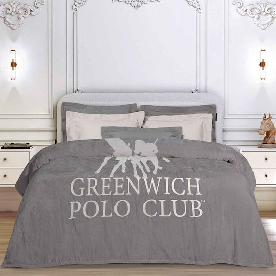 Greenwich Polo Club 3489 Κουβέρτα Fleece Υπέρδιπλη 220x240εκ. Grey