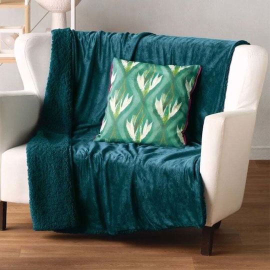 Kentia Stylish Ivanna Decke Sherpa Couch 130x170cm Grüne