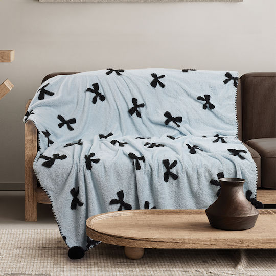 Das Home 1380 Κουβέρτα Fleece Καναπέ 130x170εκ. Light Blue